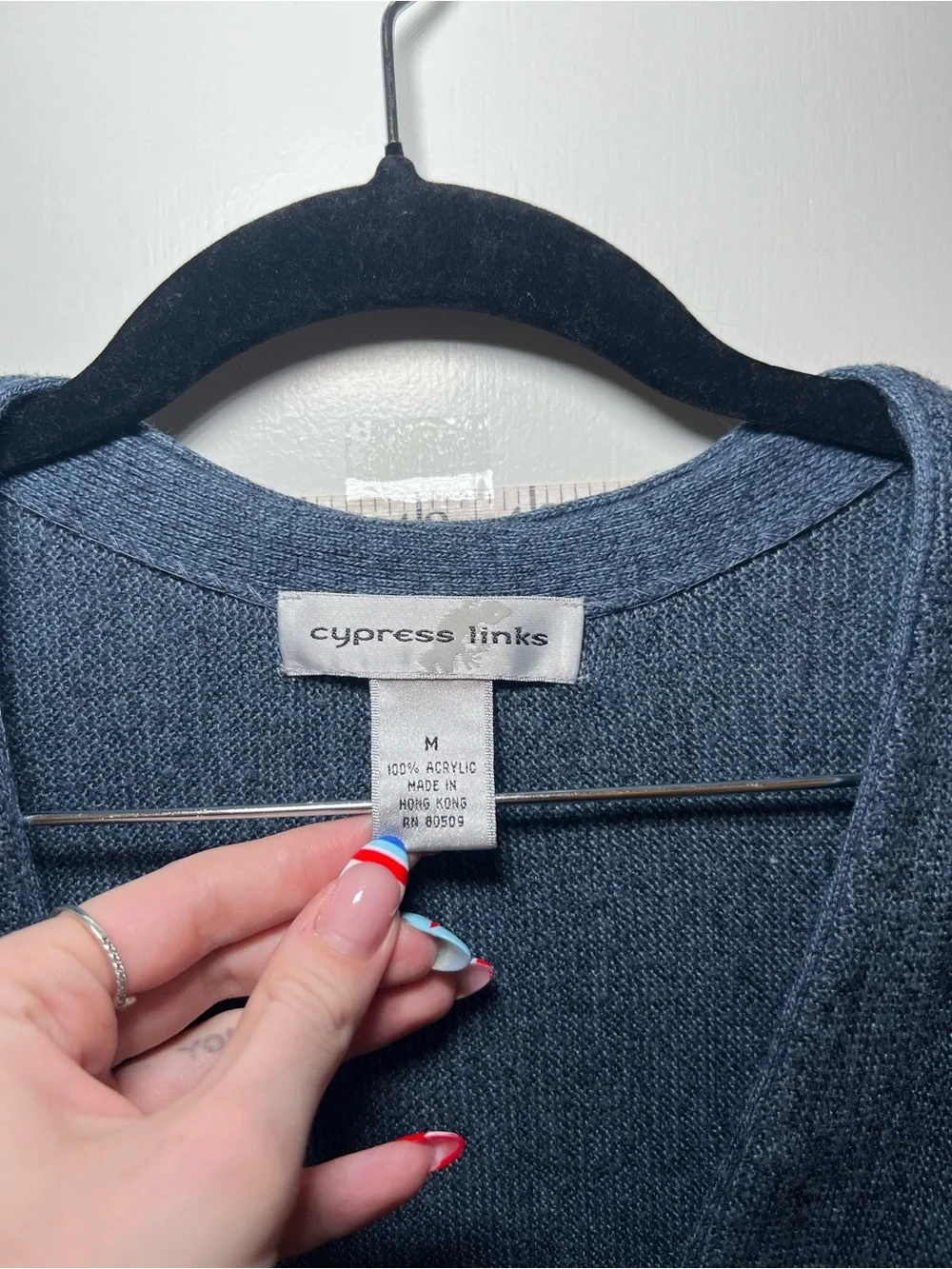 Cypress Links Vintage Classic Men's Blue Button-Front Cardigan Sweater Comfy